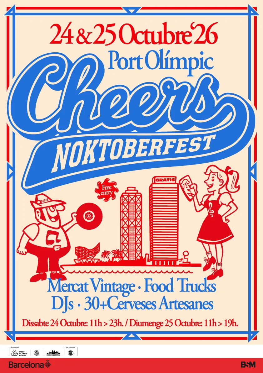Cartel oficial de Cheers 2026 en el Port Olímpic de Barcelona, 24 y 25 de octubre