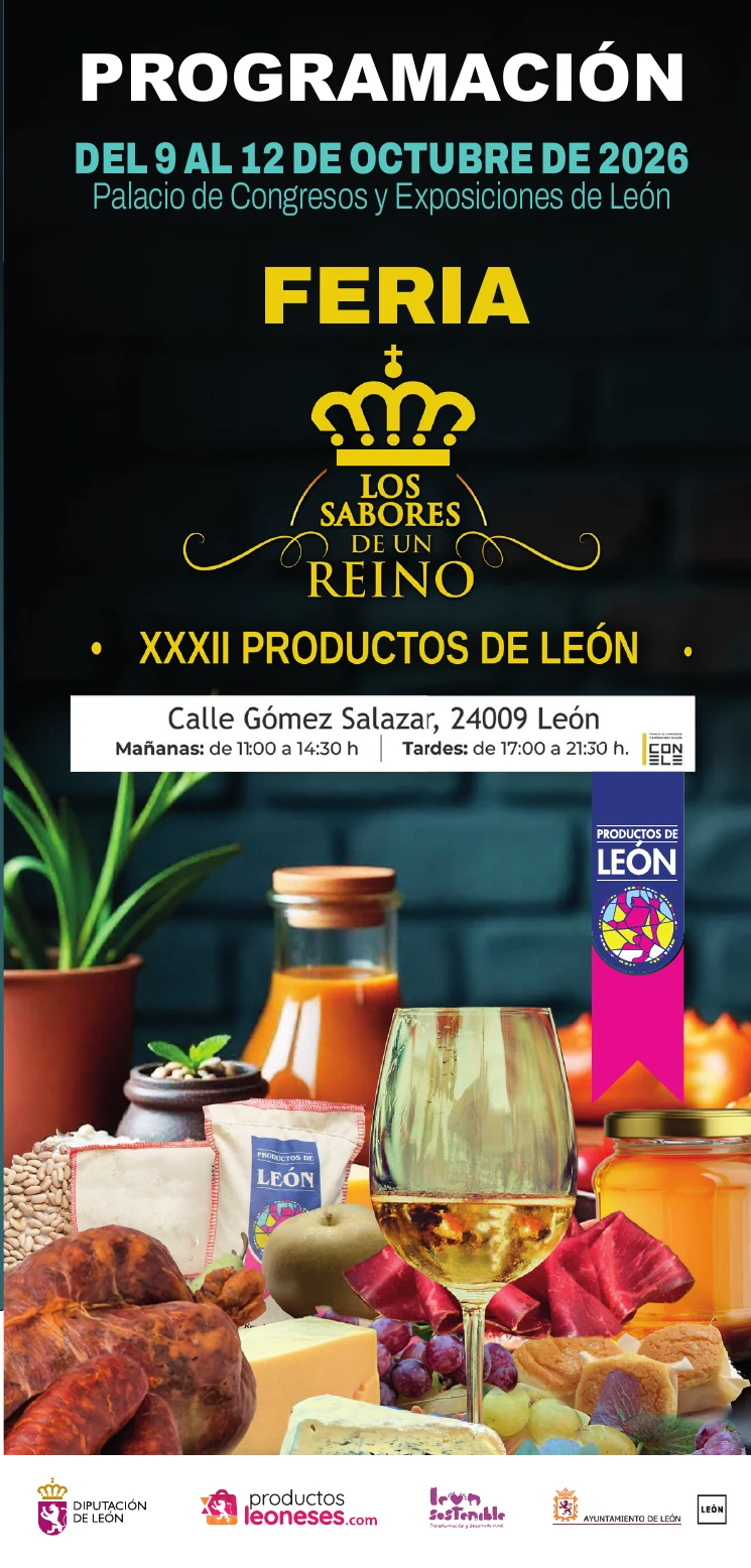 Poster for the 32nd Feria de los Productos de León, 9–12 October 2026