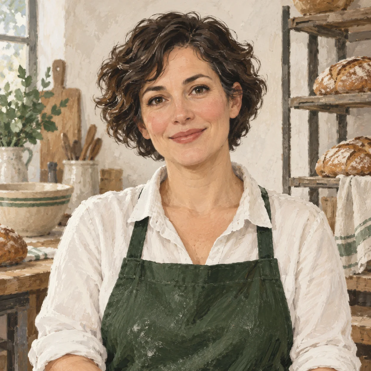Retrato ilustrado de Ana Soler, persona ficticia
