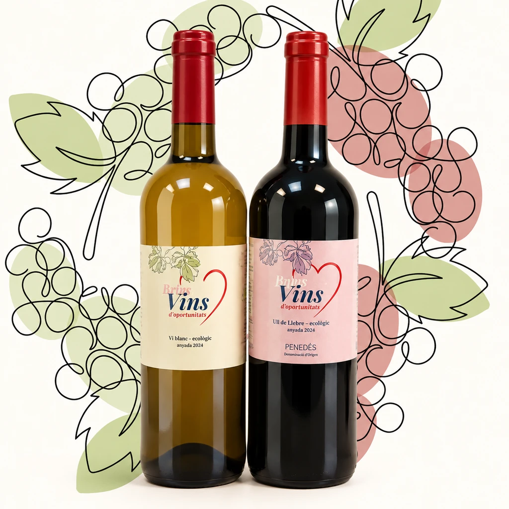 Pack de vino blanco y tinto de Brins d'Oportunitats Empresa d'Inserció, SLU