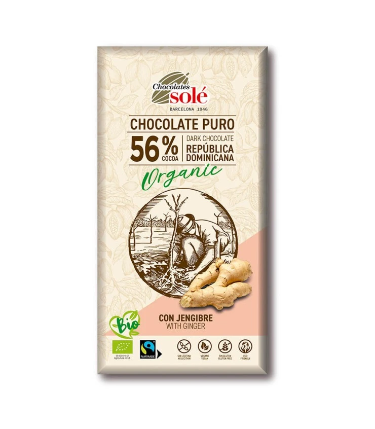 Dark chocolate with ginger from Chocolates Solé