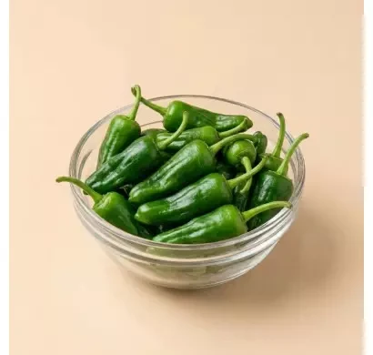 Padrón peppers in a bowl