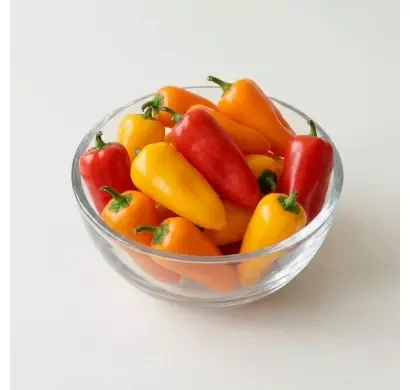 Mini colour peppers in a bowl