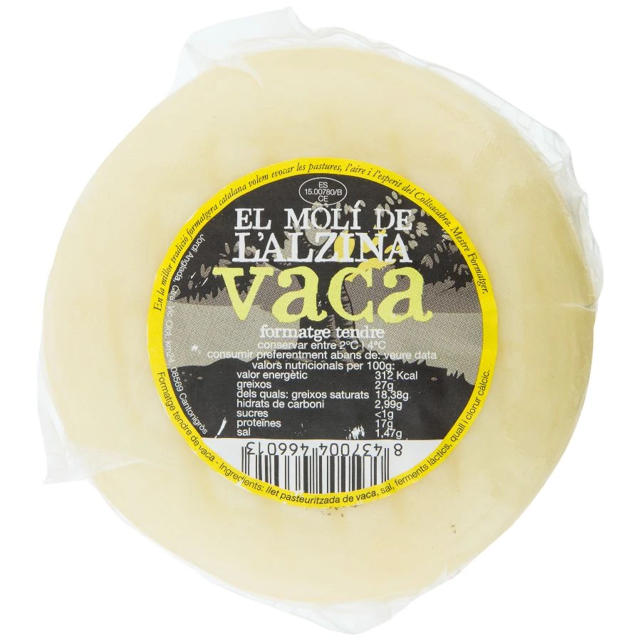 Formatge tendre de vaca de Molí de l'Alzina